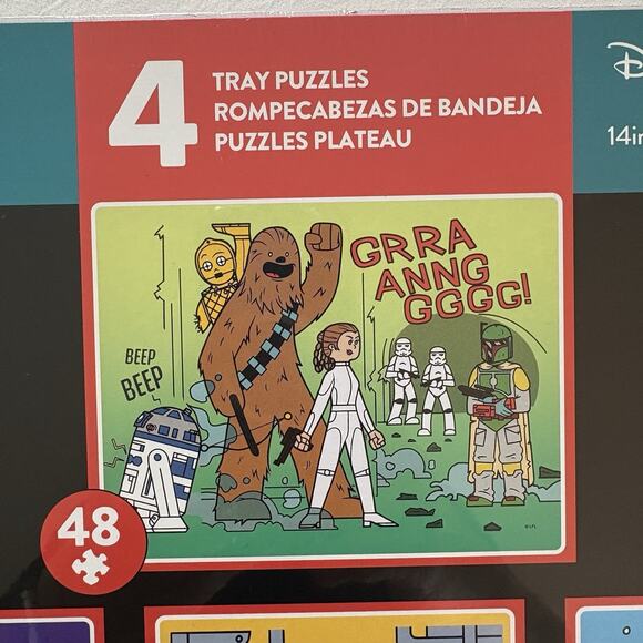 New Buffalo Disney Star Wars 4 Pack of Tray Puzzles 12-48 Piece Puzzles - Picture 6 of 12